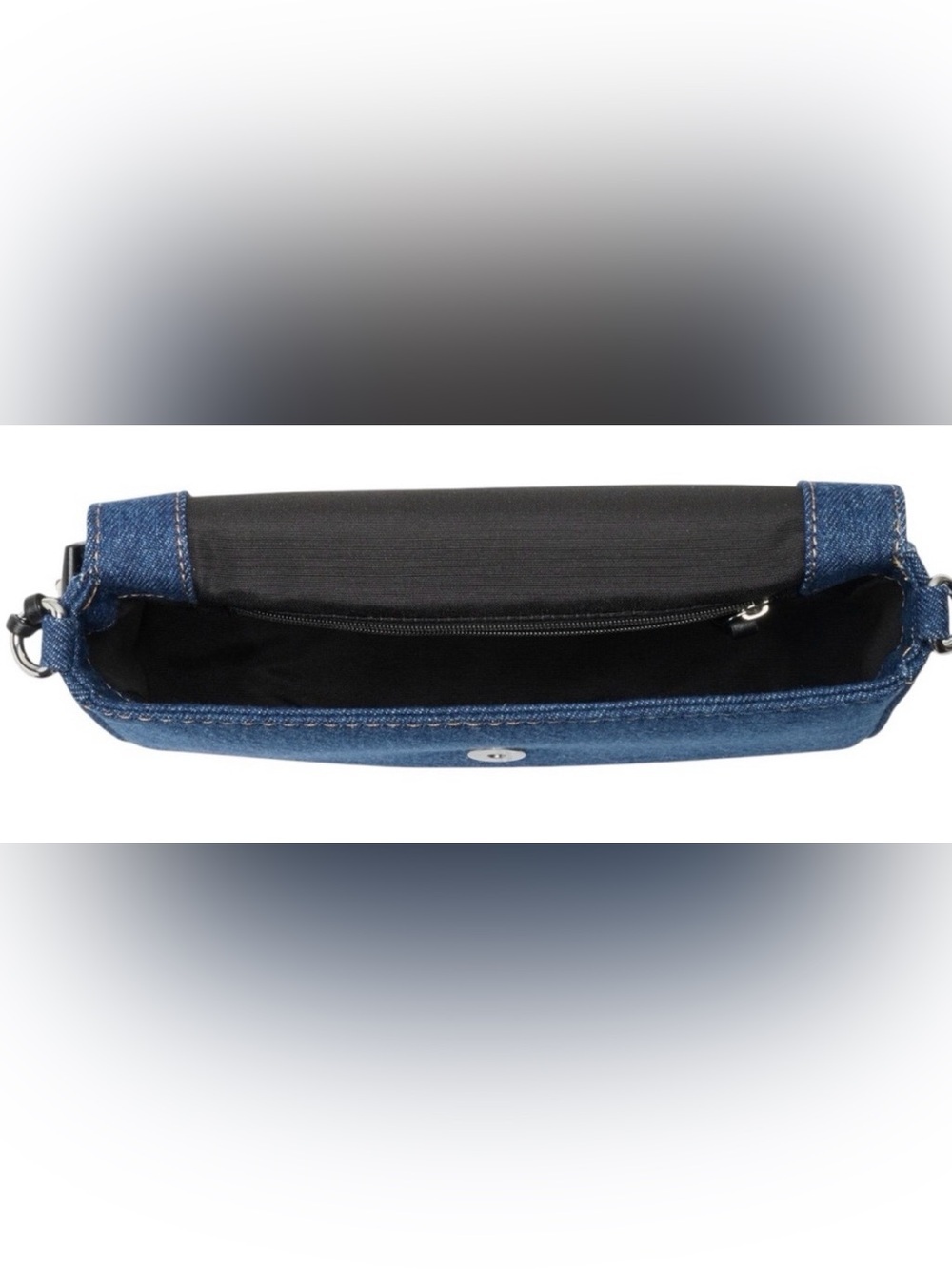 NWT Marc Jacobs Dark Denim Logo Flap Crossbody Bag w/Woven & Leather Straps $398 - Picture 10 of 10